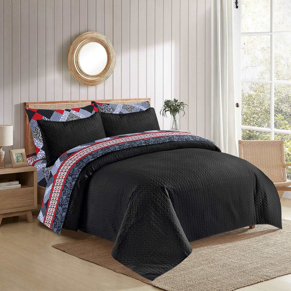 Regal Comfort: 6-Piece Quilted Micro Cotton King Comforter Set