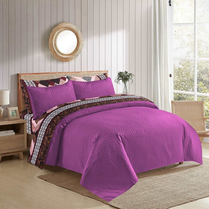 Regal Comfort: 6-Piece Quilted Micro Cotton King Comforter Set