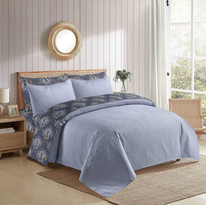 Regal Comfort: 6-Piece Quilted Micro Cotton King Comforter Set