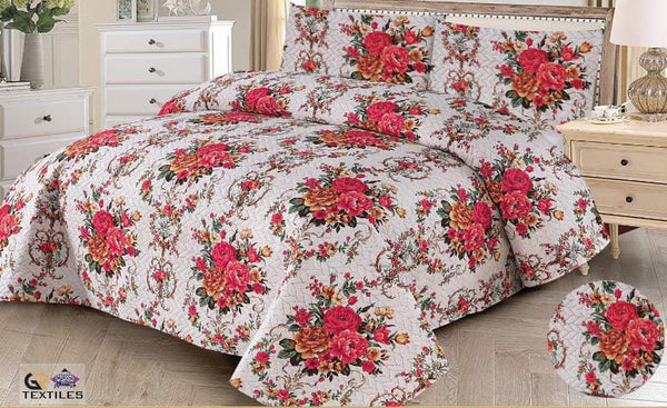 Comfort Print: 3-Piece Cotton Bedspread Set